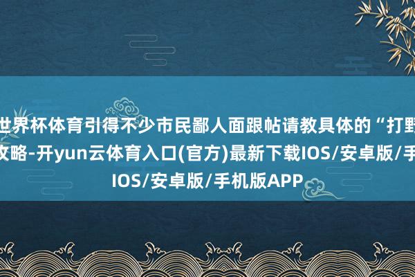 世界杯体育引得不少市民鄙人面跟帖请教具体的“打野”位置及攻略-开yun云体育入口(官方)最新下载IOS/安卓版/手机版APP