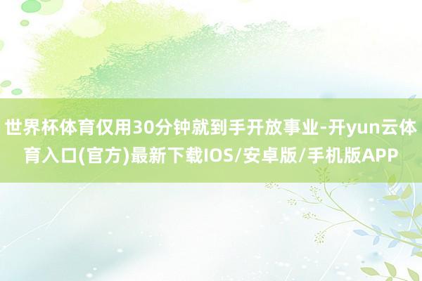 世界杯体育仅用30分钟就到手开放事业-开yun云体育入口(官方)最新下载IOS/安卓版/手机版APP